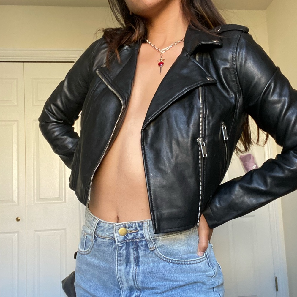 Cropped Leather Jacket